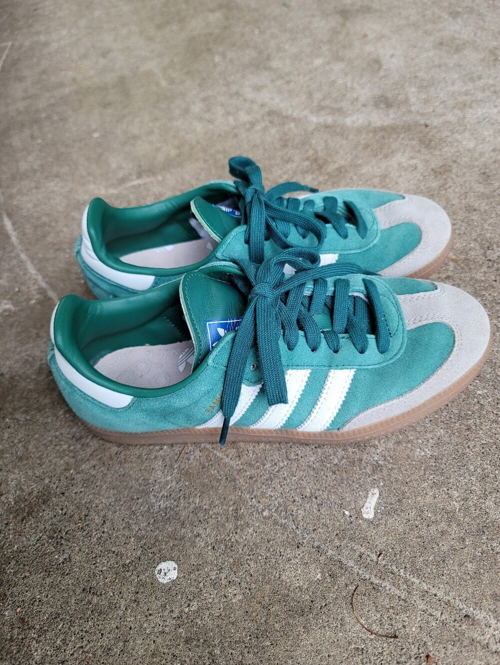adidas Samba OG Collegiate Green Suede Grey Trim Gum Sole Sneaker US 6 Pre-owned - Picture 4 of 12
